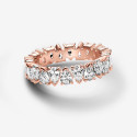 Anillo Pandora Rosa Banda Brillante Alterna talla 56