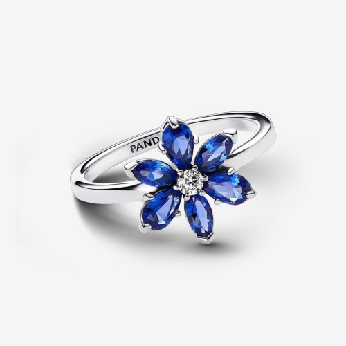 Anillo Pandora plata 925 Herbario Brillante Azul talla 58