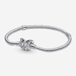 Pulsera Pandora Moments Cadena de Serpiente Cierre Mariposa plata 925 talla 18