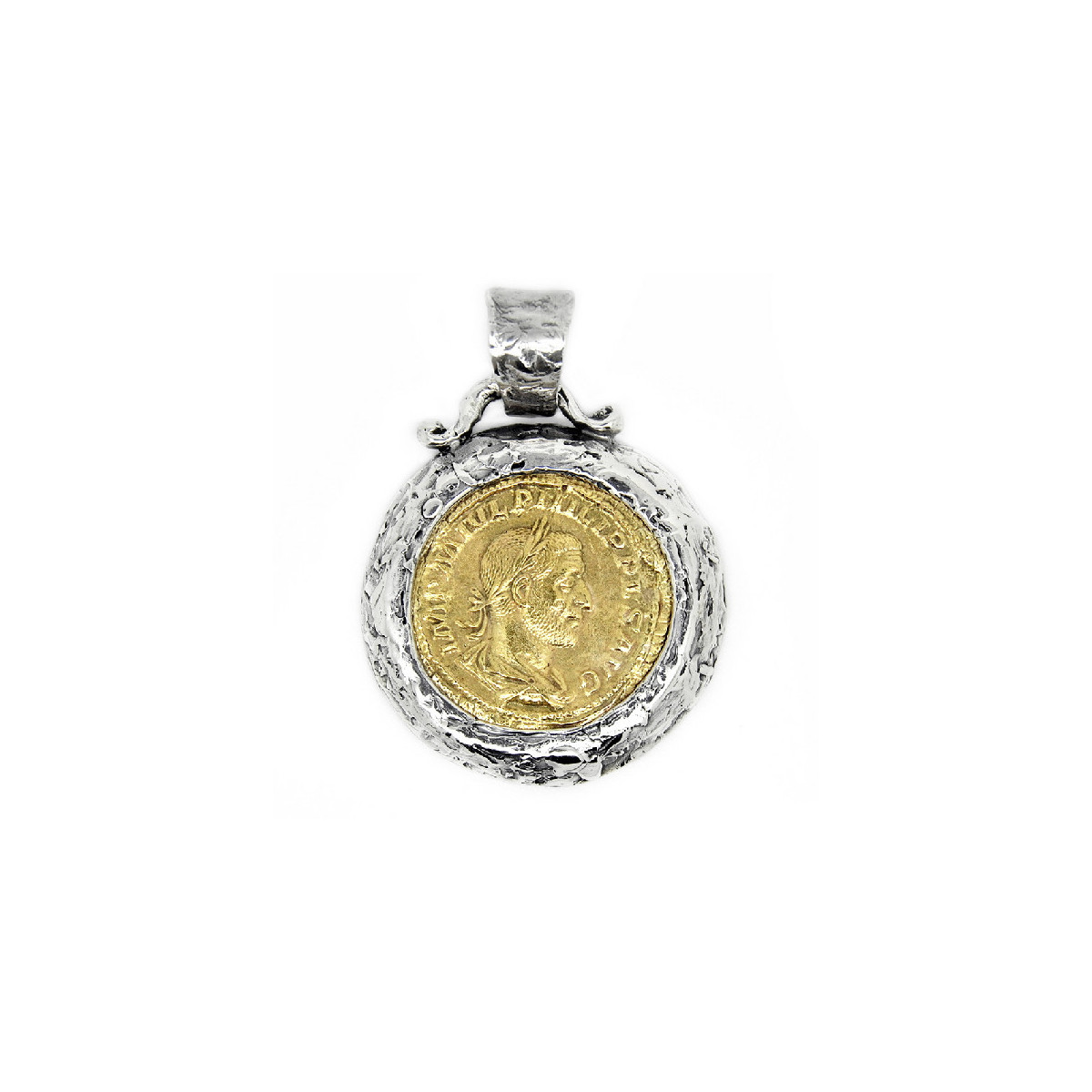 Colgante La Perionda Sestercio Filipo I plata 925 y bronce