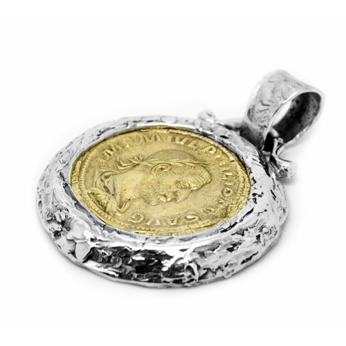 Colgante La Perionda Sestercio Filipo I plata 925 y bronce