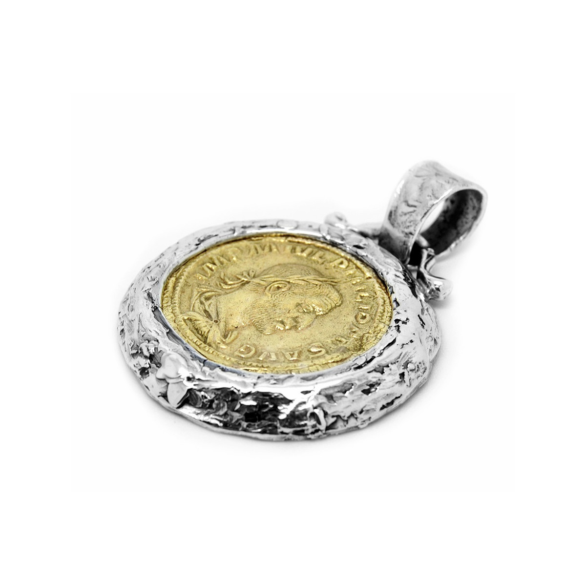 Colgante La Perionda Sestercio Filipo I plata 925 y bronce