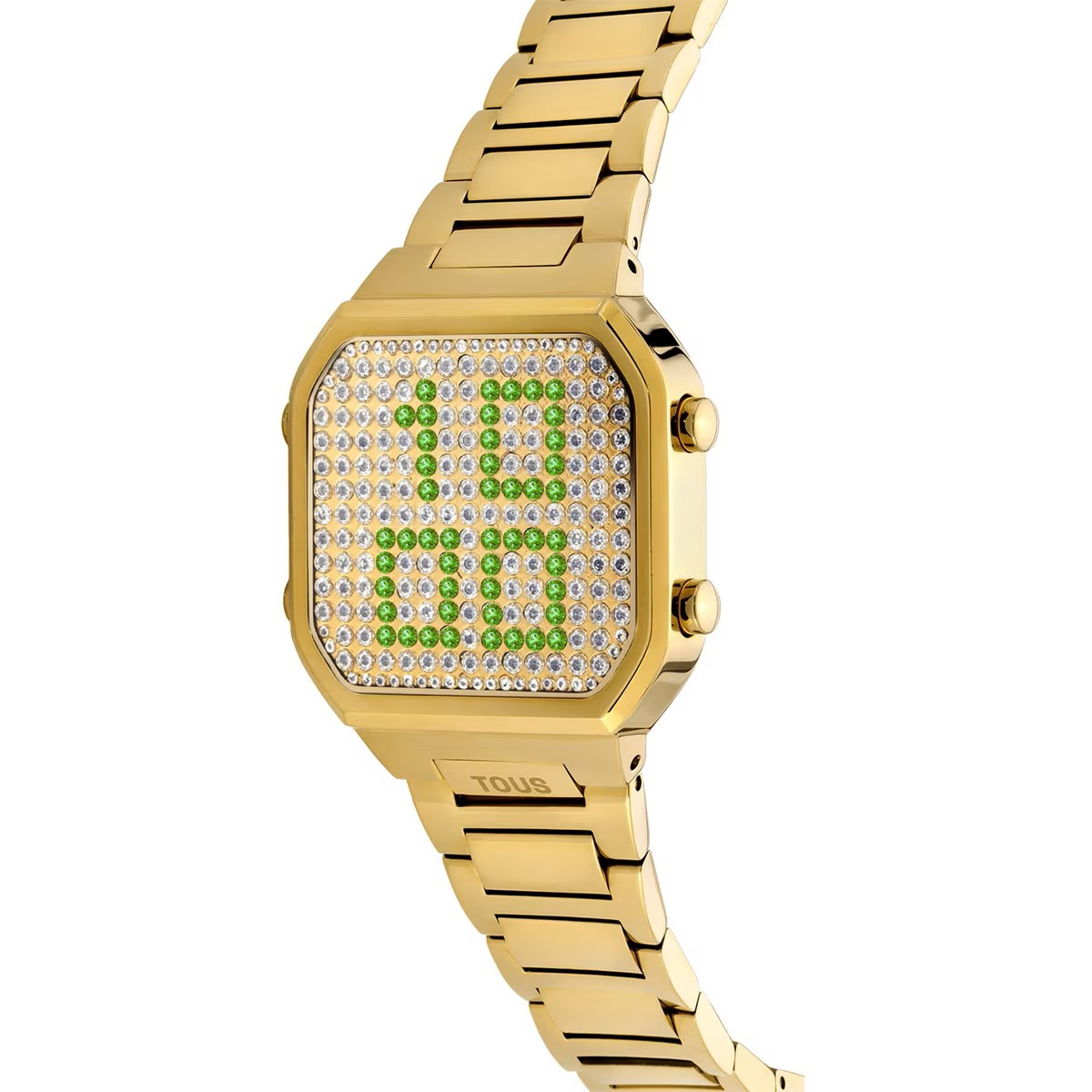 Reloj Tous D-BEARdigital con brazalete de acero IPG dorado y caja con leds