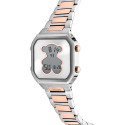 Reloj Tous D-Bear digital con brazalete de acero SS y acero IPRG rosado