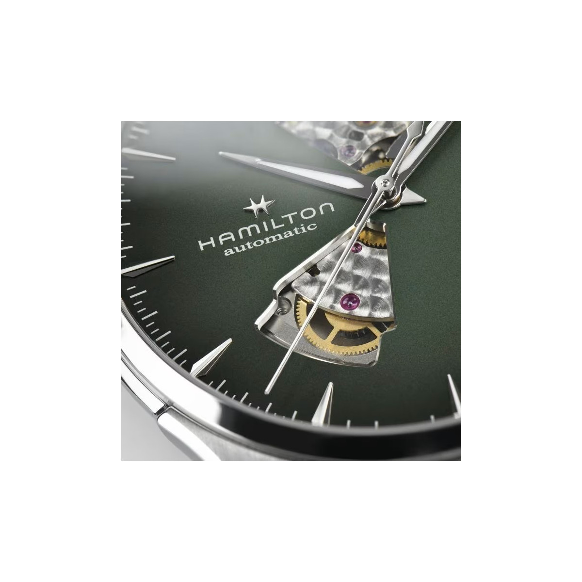 Reloj Hamilton Jazzmaster Open Heart Auto Verde Degradado