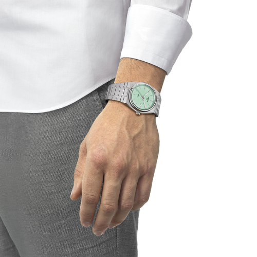 Reloj Tissot PRX cuarzo 40mm esfera verde clarito