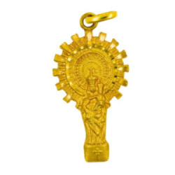 Medalla oro 750 Virgen del Pilar recortada 34mm