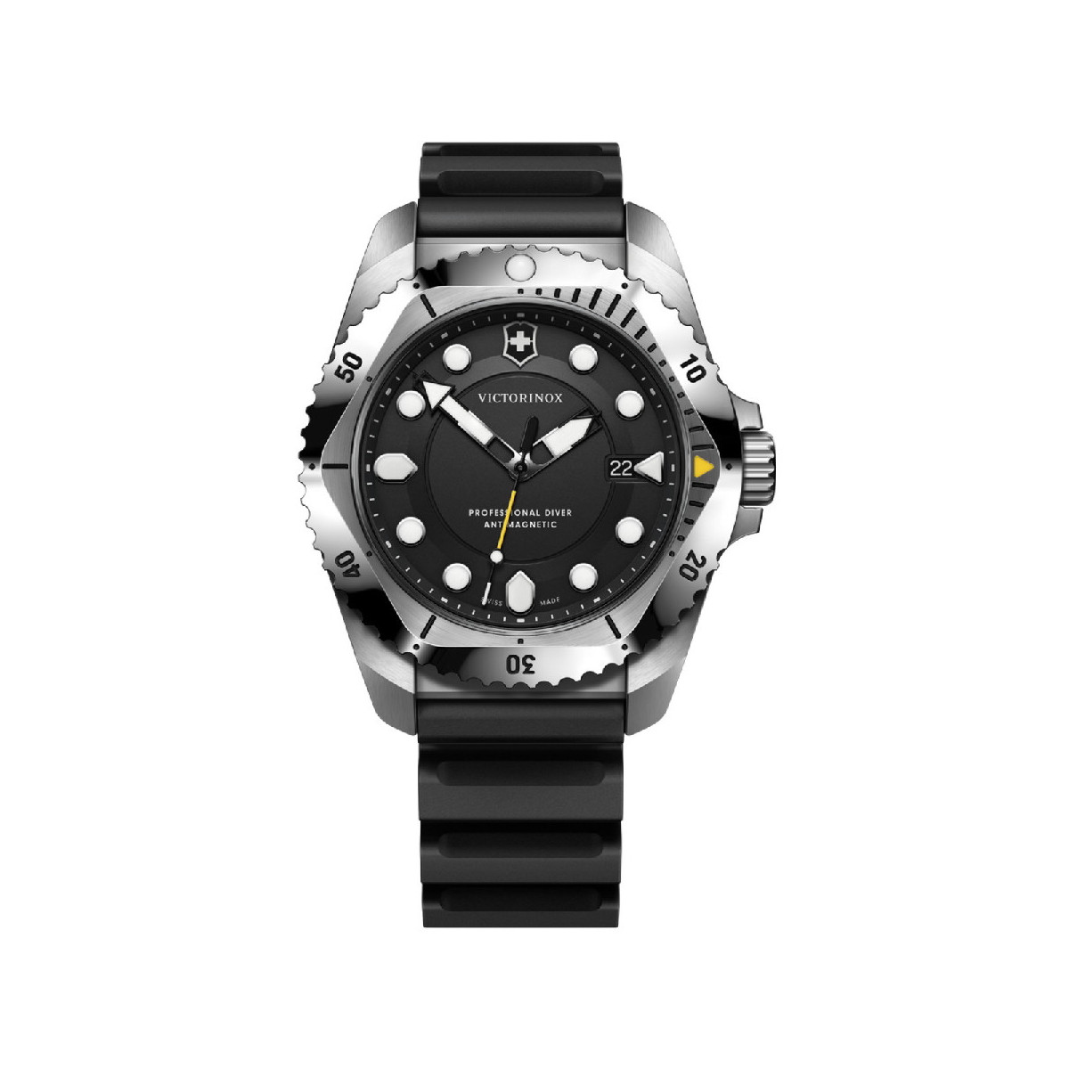 Reloj Victorinox Swiss Army Dive Pro esfera negra y caucho negro