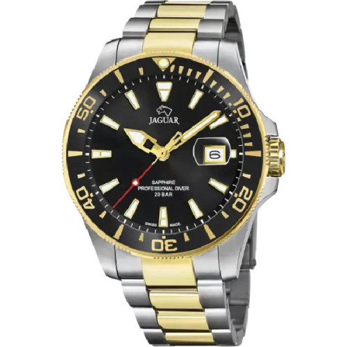 Reloj Jaguar Executive Diver Bicolor Esfera Negra para hombre