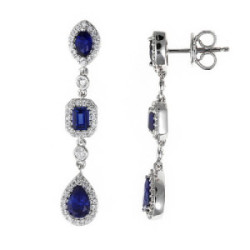 Pendientes Salvatore plata 925 circonitas azul zafiro