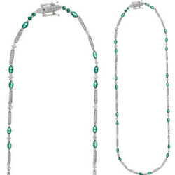 Collar Salvatore plata 925 con circonitas verde esmeralda