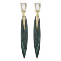 Pendientes Luxenter Haylma plata 925 dorada y malaquita
