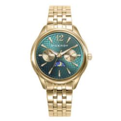 Reloj Viceroy Chic IP dorado multifunción con esfera verde para mujer