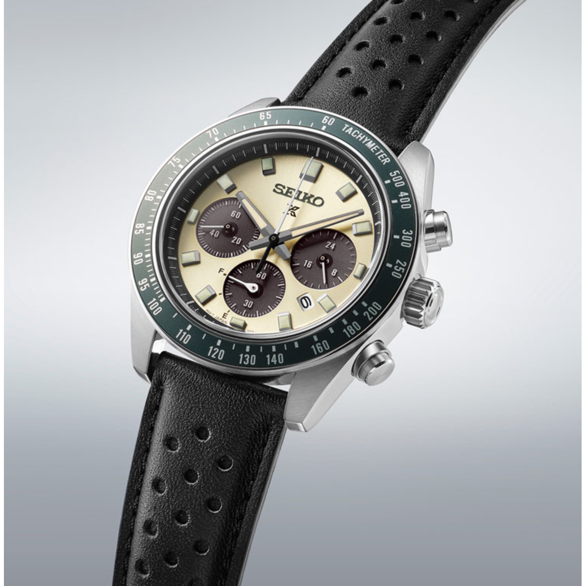 Reloj Seiko Prospex Crono Solar Speedtimer bisel verde