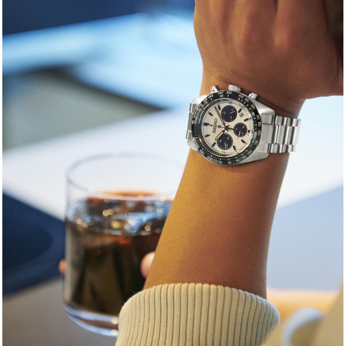 Reloj Seiko Prospex Speedtimer 39mm esfera blanca