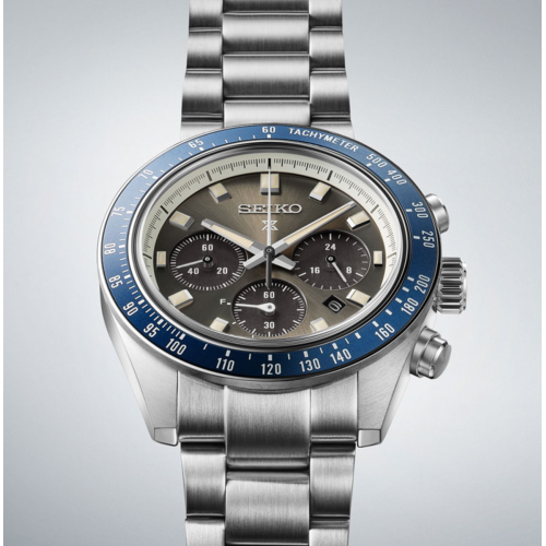 Reloj Seiko Prospex Crono Solar Speedtimer bisel azul