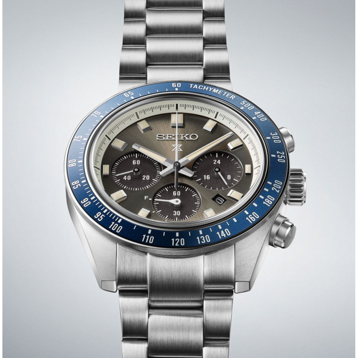 Reloj Seiko Prospex Crono Solar Speedtimer bisel azul