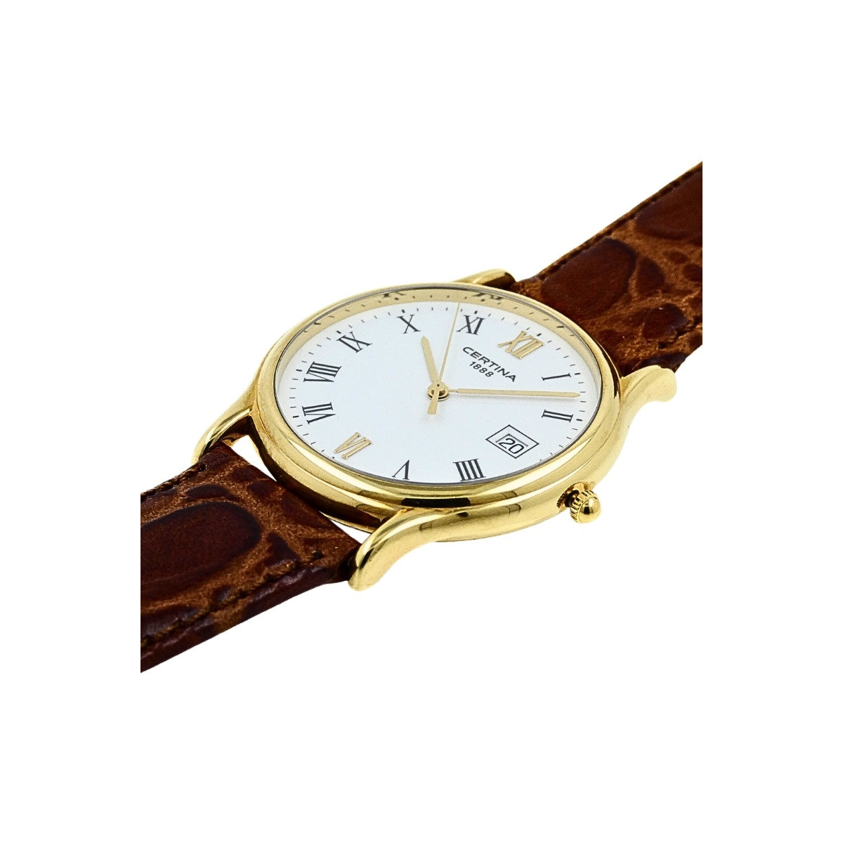 Reloj Certina oro 750 con correa de piel para hombre y mujer