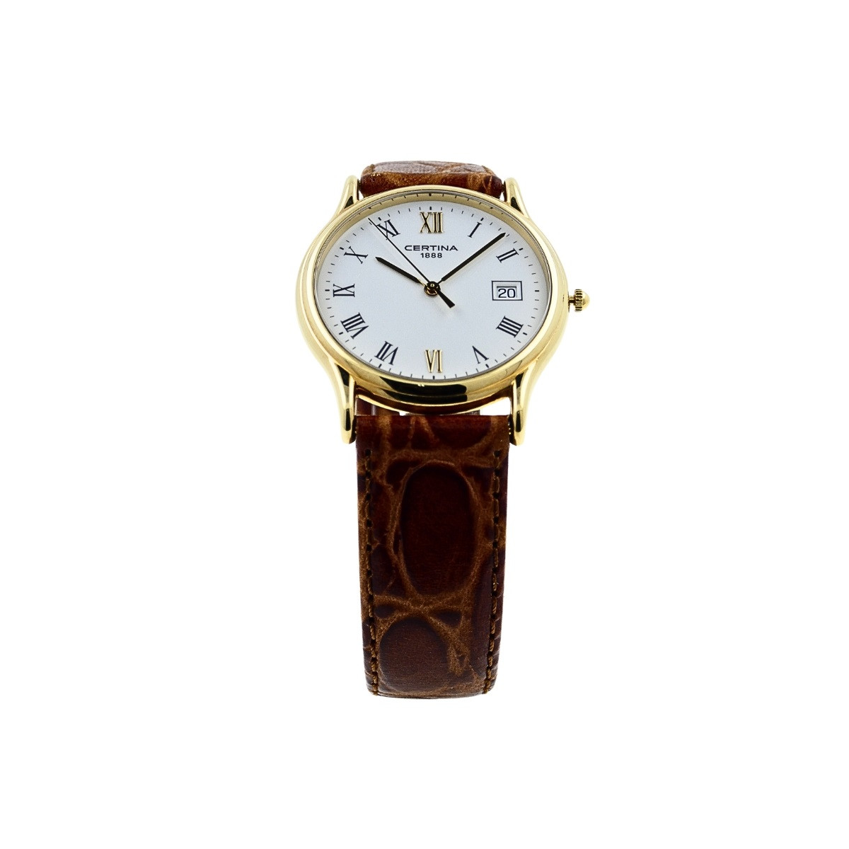 Reloj Certina oro 750 con correa de piel para hombre y mujer
