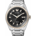 Reloj Citizen Eco-Drive Super Titanium bicolor esfera negra