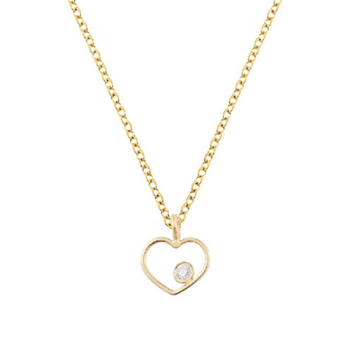 Gargantilla Ekan oro 750 con corazón y brillante