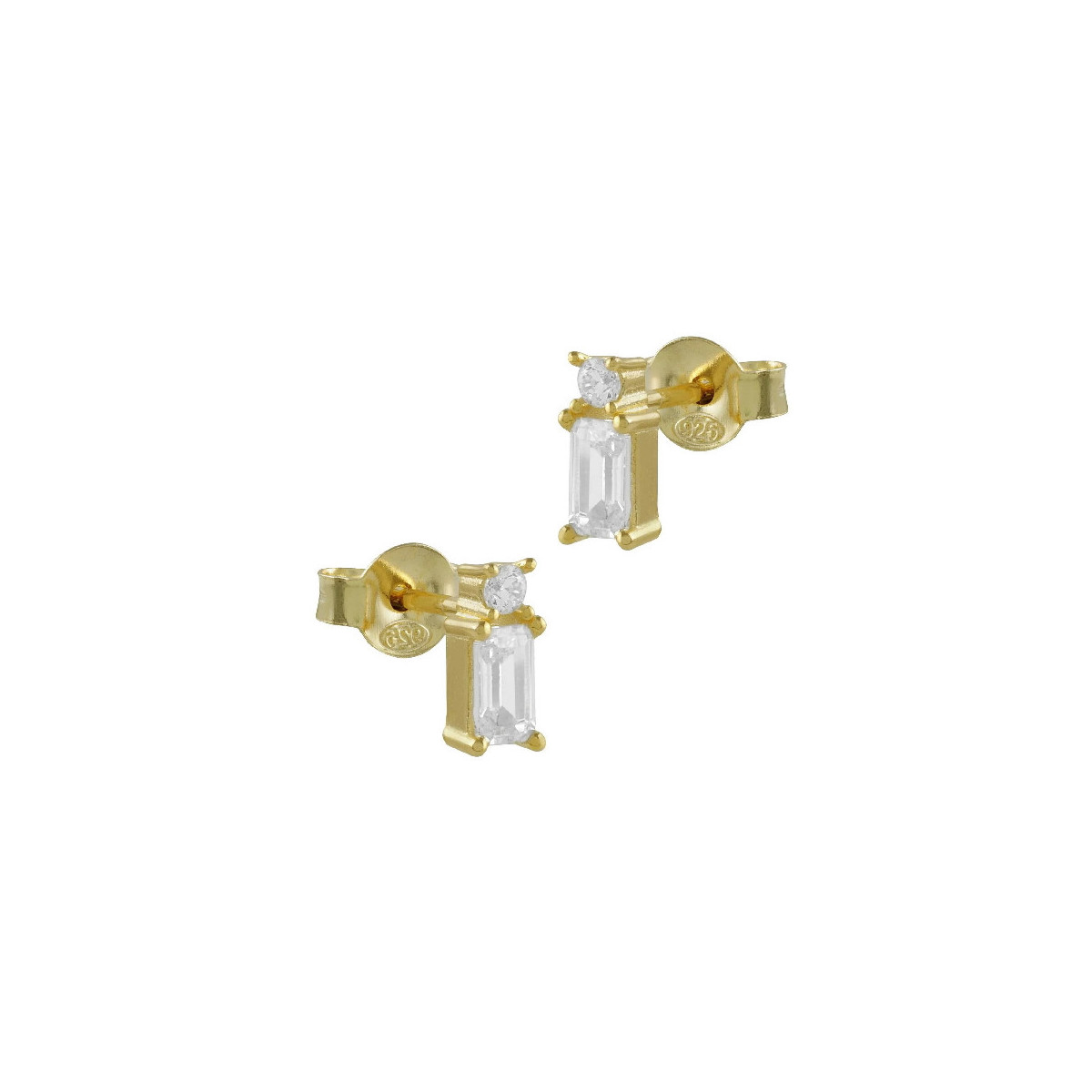 Pendientes Itemporality Rectangulares plata 925 dorada