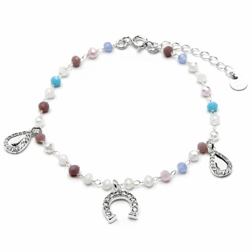 Pulsera Luxenter Neusne plata 925 con piedras de colores