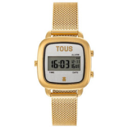 Reloj Tous digital con brazalete de acero IP dorado D-Logo Mini