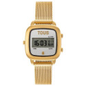 Reloj Tous digital con brazalete de acero IP dorado D-Logo Mini