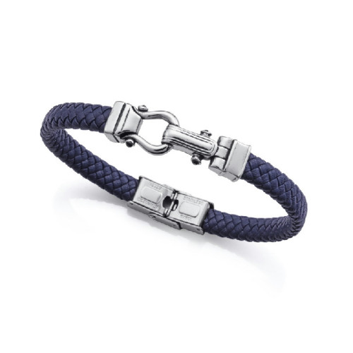 Pulsera Viceroy Fashion de acero y piel azul trenzado