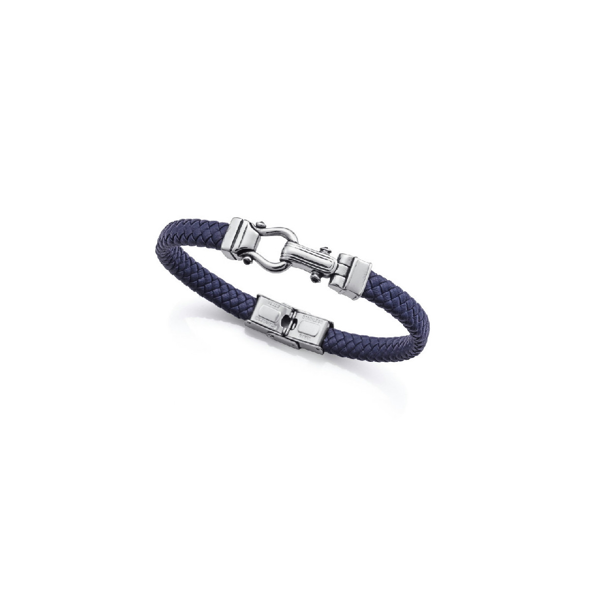 Pulsera Viceroy Fashion de acero y piel azul trenzado