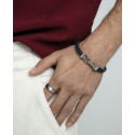 Pulsera Viceroy Fashion de acero y piel azul trenzado