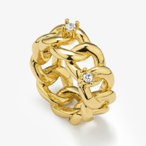 Anillo Radiant Acero IP dorado Gaga Diva talla 14