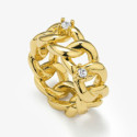 Anillo Radiant Acero IP dorado Gaga Diva talla 14