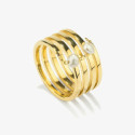 Anillo Radiant acero IP dorado Bridgerton talla 16