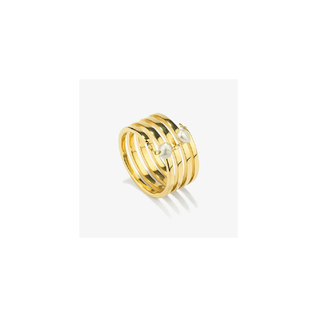 Anillo Radiant acero IP dorado Bridgerton talla 16