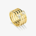 Anillo Radiant acero IP dorado Bridgerton talla 12