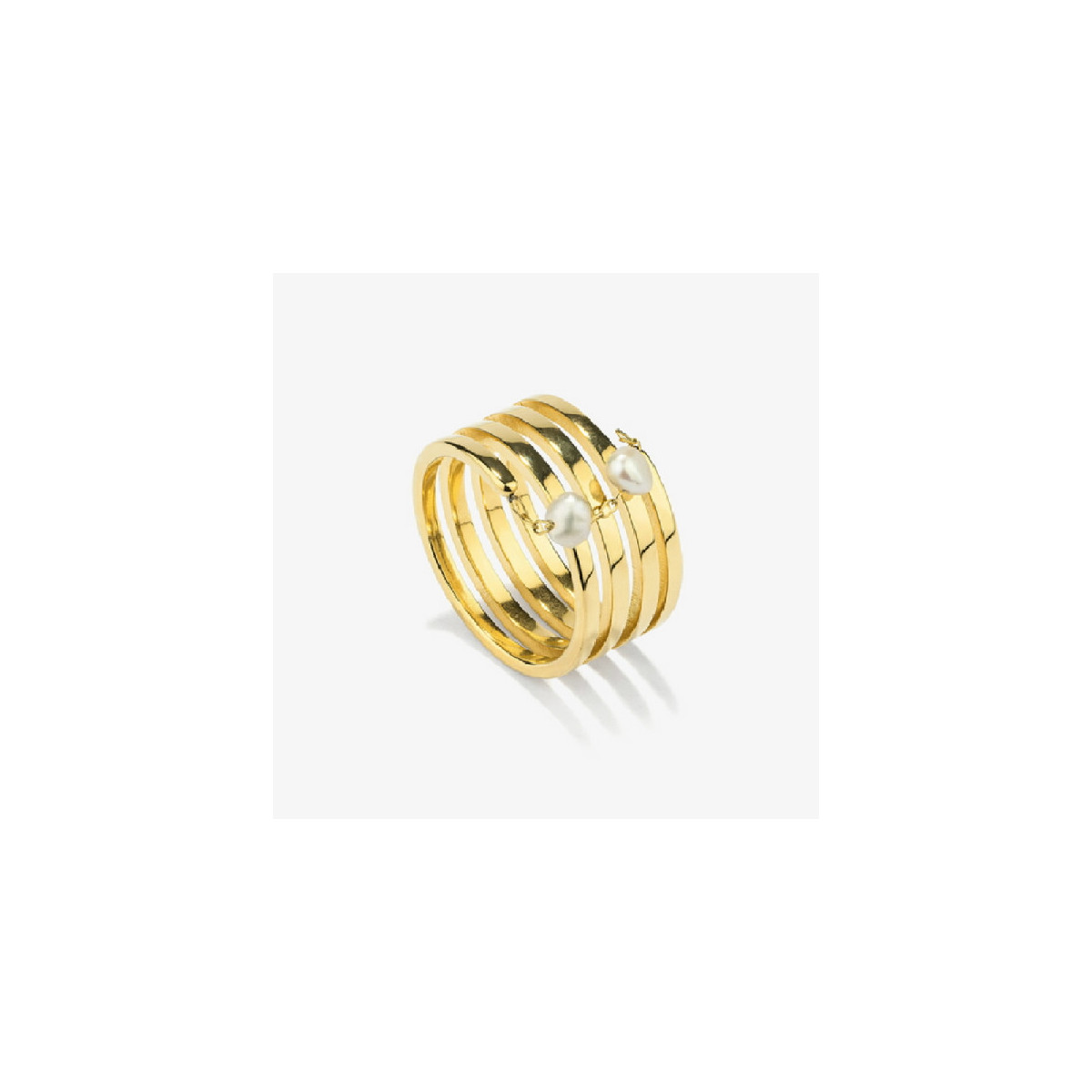 Anillo Radiant acero IP dorado Bridgerton talla 12