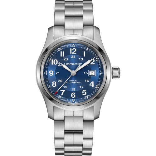 Reloj Hamilton Khaki Auto 42mm brazalete de acero y esfera azul
