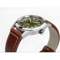 Reloj Hamilton Khaki Auto 38mm correa marrón y esfera verde