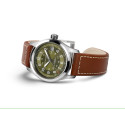 Reloj Hamilton Khaki Auto 38mm correa marrón y esfera verde