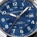 Reloj Hamilton Khaki Auto 42mm correa marrón y esfera azul