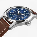 Reloj Hamilton Khaki Auto 42mm correa marrón y esfera azul