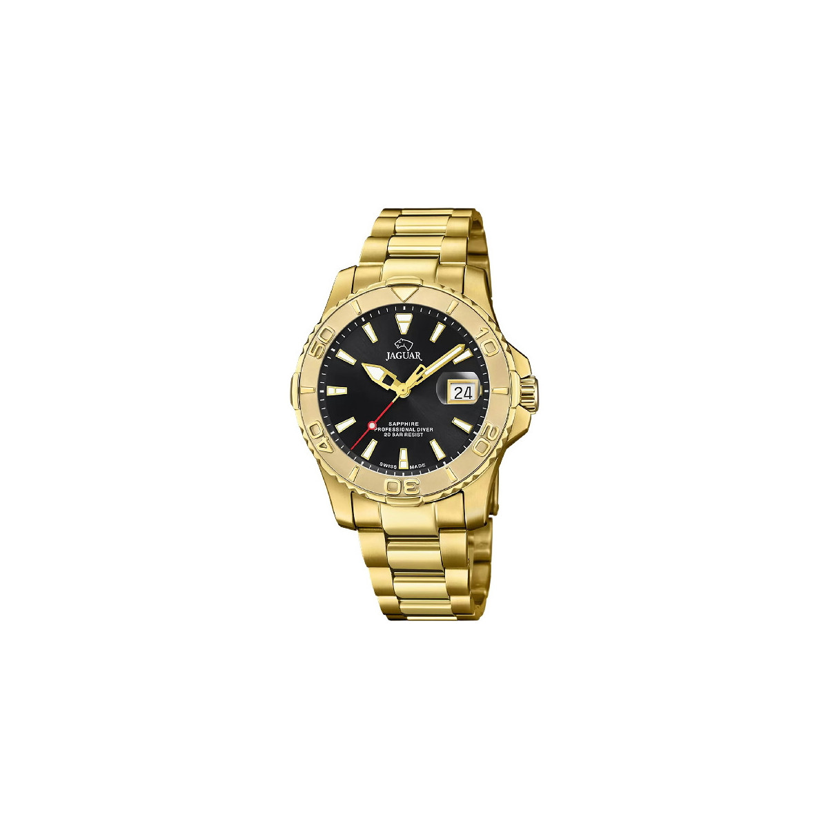 Reloj Jaguar Diver Couple dorado 40mm para hombre y mujer