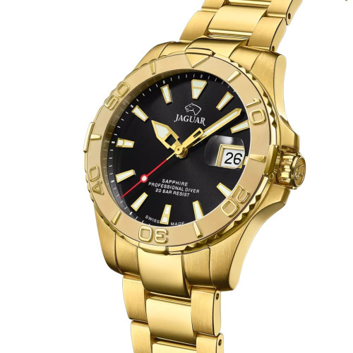 Reloj Jaguar Diver Couple dorado 40mm para hombre y mujer