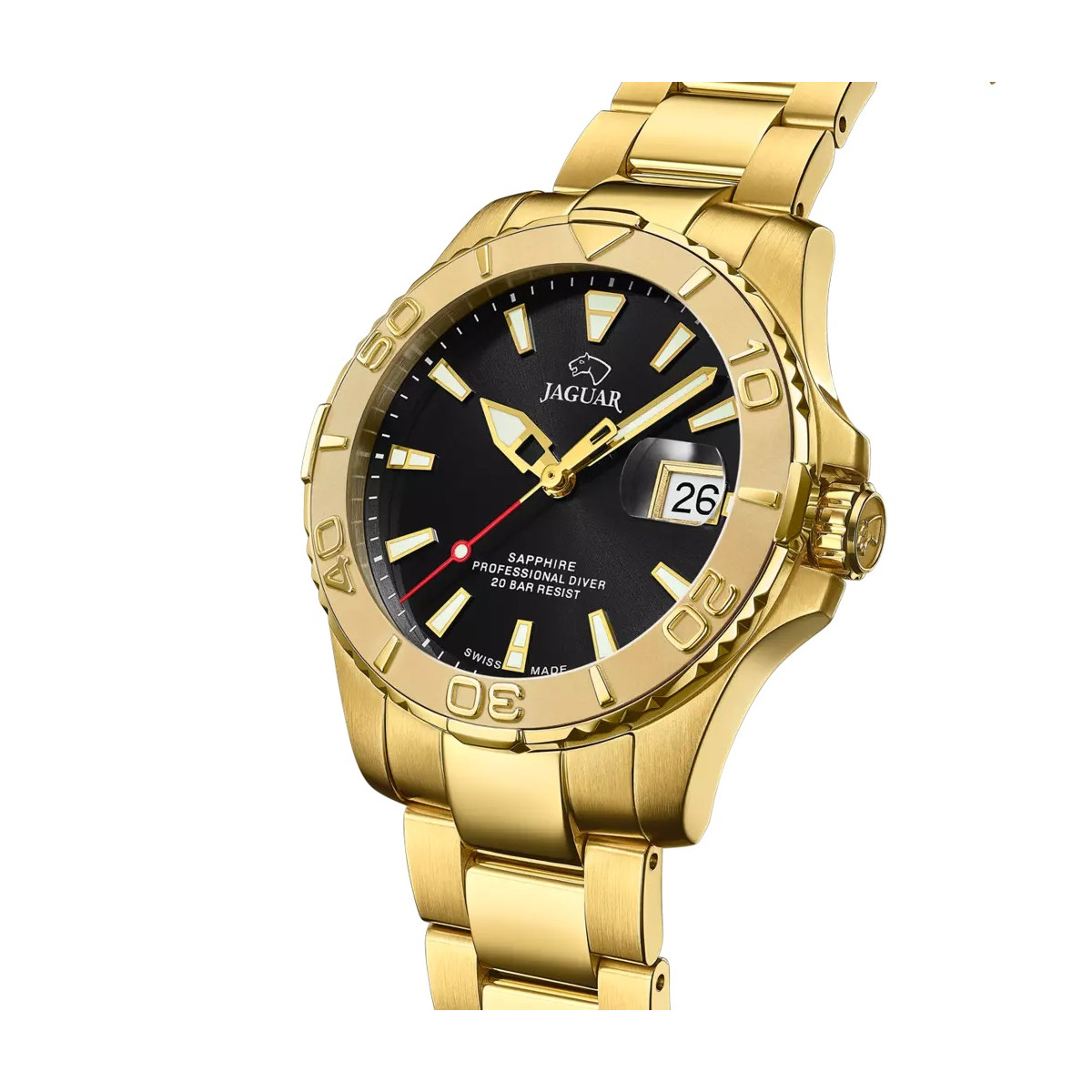 Reloj Jaguar Diver Couple dorado 40mm para hombre y mujer