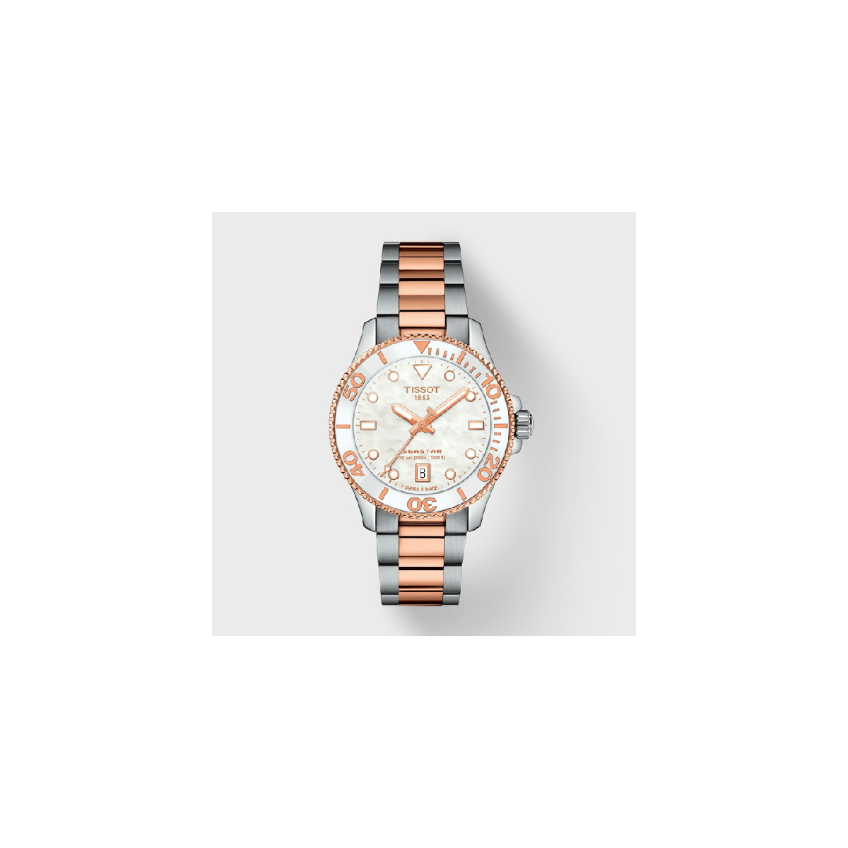 Reloj Tissot Seastar 1000 Quartz 36mm para mujer esfera de nácar