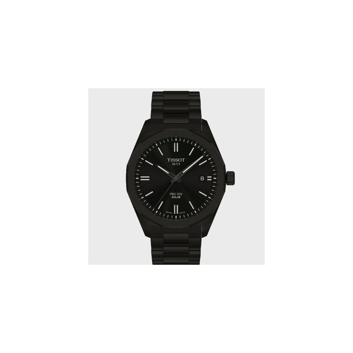 Reloj Tissot PRC 100 Solar Quartz 39mm para hombre y mujer IP negro