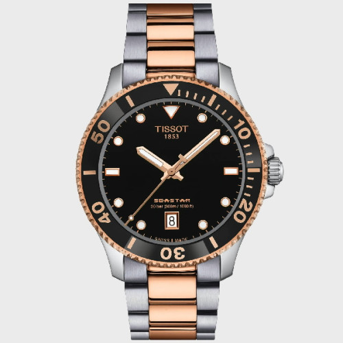 Reloj Tissot Seastar 1000 Quartz 40mm para hombre esfera negra