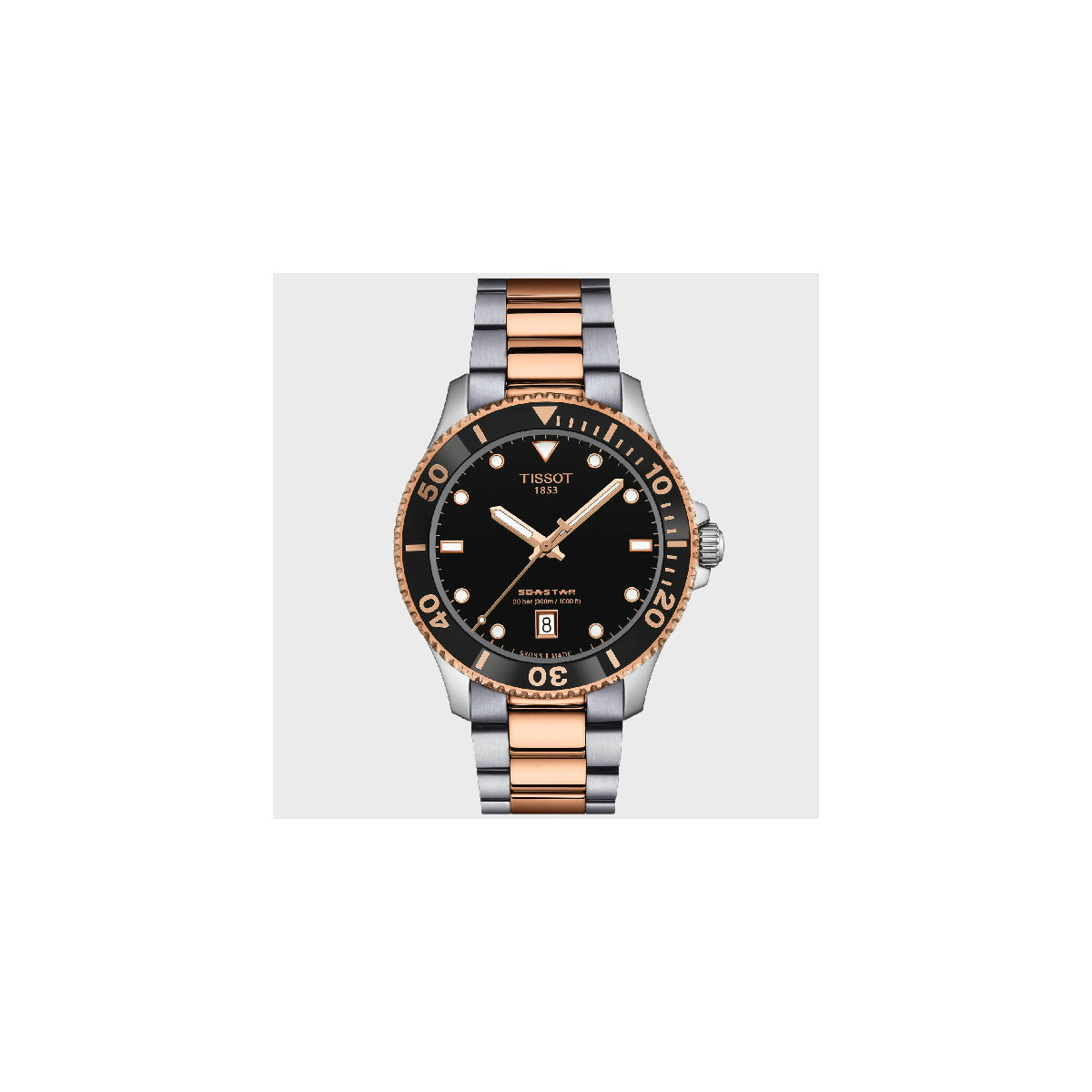 Reloj Tissot Seastar 1000 Quartz 40mm para hombre esfera negra